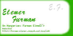 elemer furman business card